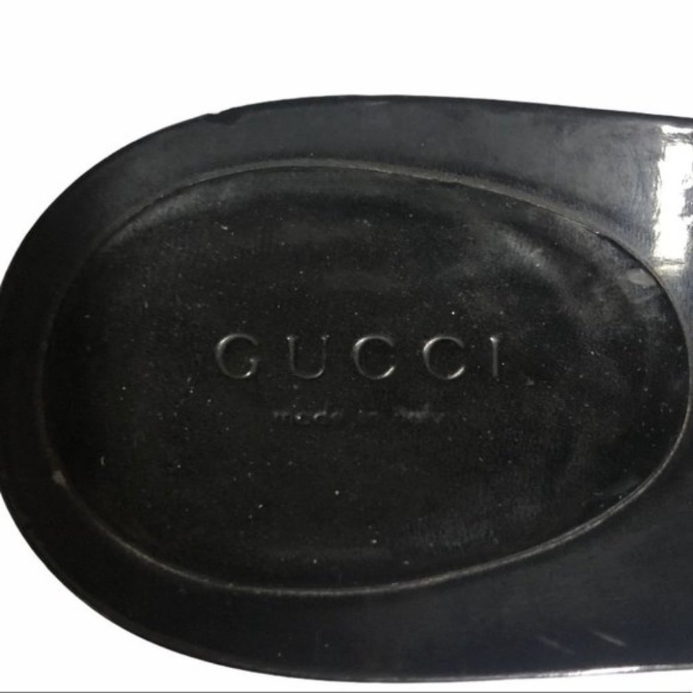 Gucci Vitello Vernice Icon Bit Wood Clogs Yellow Size 7 - Picture 5 of 8